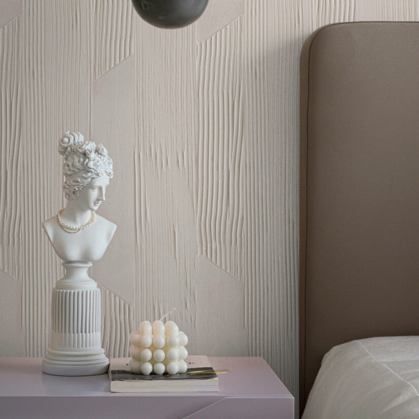 Maison Baluchon - Non-woven wallpaper - Graphique N°15 - This design plays on the subtle nuances of the raw material