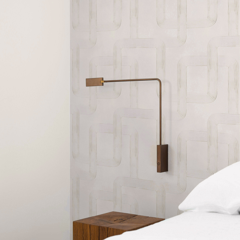 Non-woven wallpaper - Graphique N°16 - Retro style pattern evoking the layout of Japanese Zen gardens