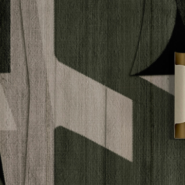 Maison Baluchon - Interior Design - Non-woven wallpaper Graphique N°17 - Green - 70's atmosphere