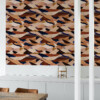 Maison Baluchon - Papier peint intissé - Graphique N°13 - Fond terracotta, motif inspiré des dunes, des déserts, des paysages d'été