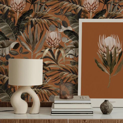 Home design collection Tropical with terracotta background