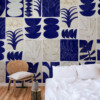 Premium wallpaper with exclusive klein blue pattern and abstract shapes - Maison Baluchon