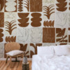 Graphic terracotta wallpaper, ideal for a contemporary design interior - Maison Baluchon