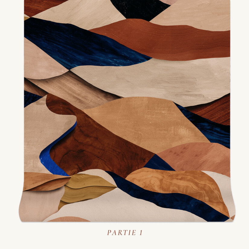 Papier peint panoramique Graphique terracotta & nude - Maison Baluchon