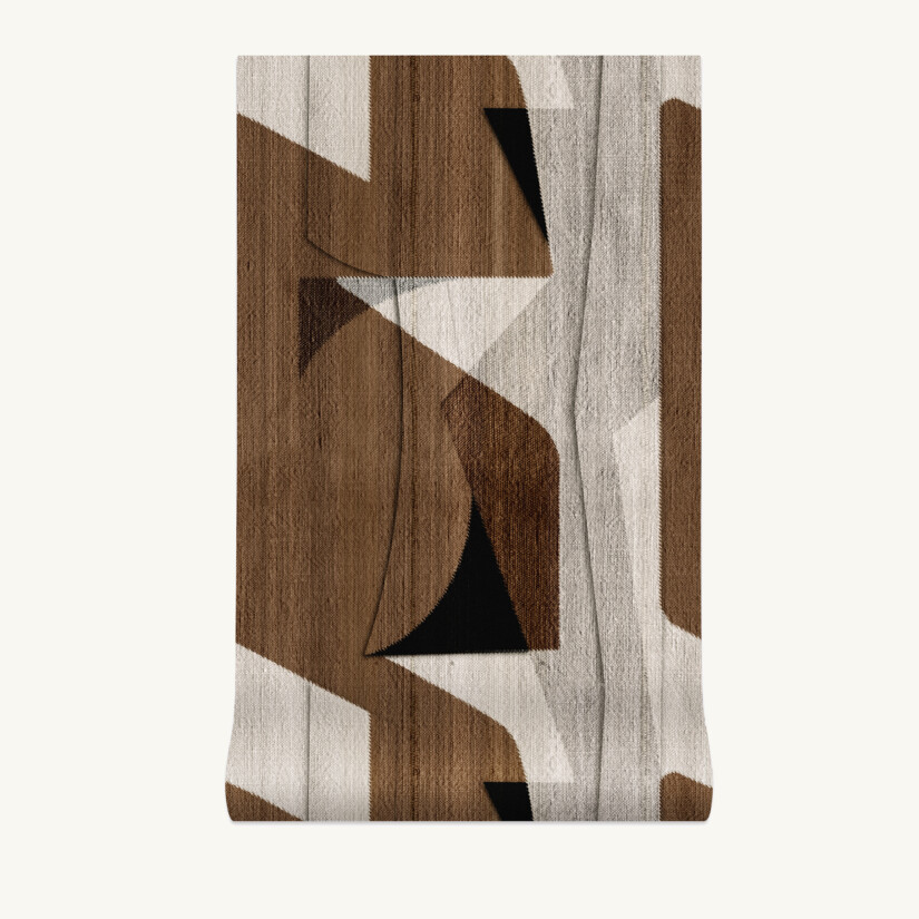 Non-woven wallpaper Graphique N°17 - Brown custom-made by Maison Baluchon