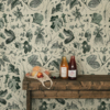 Non-woven wallpaper Herbier du Roi Green Collection