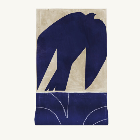 Premium wallpaper with exclusive klein blue graphic pattern - Maison Baluchon