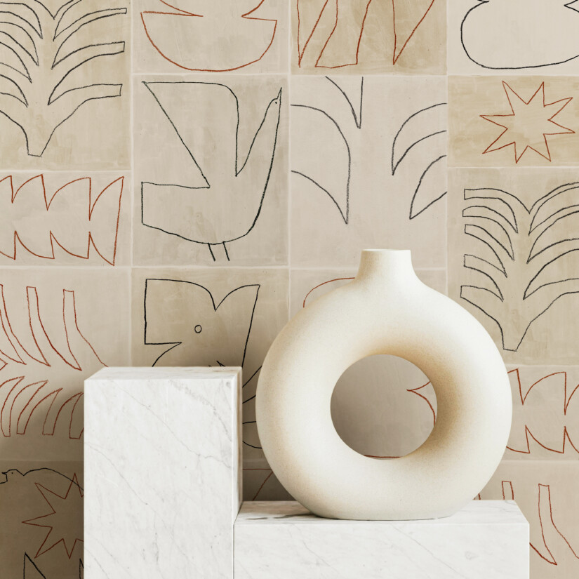 Modernist printed wallpaper for a contemporary home design