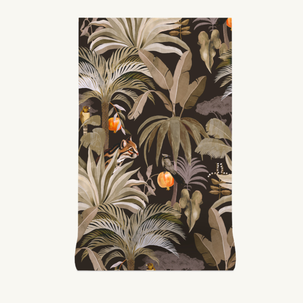 Maison Baluchon - Non-woven wallpaper - Tropical N°17 Bronze