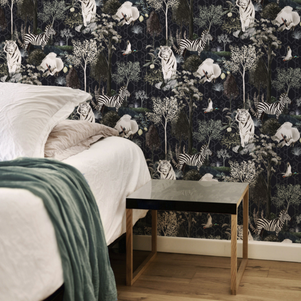 Non-woven wallpaper - Ménagerie N°02 - Bedroom