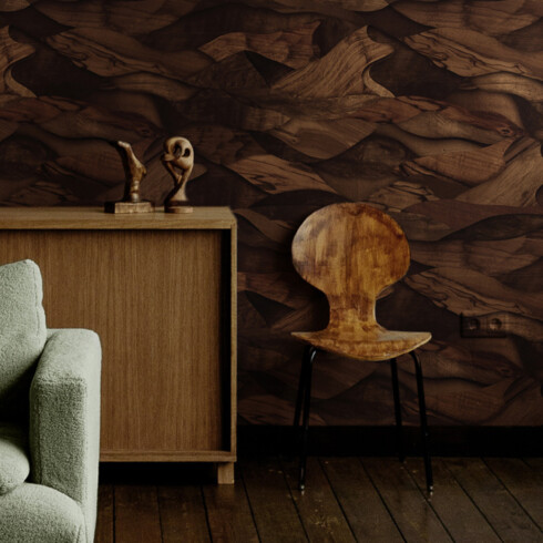 Top-of-the-range graphic imitation wood wallpaper