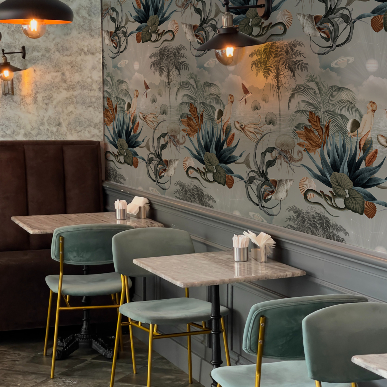 Non-woven wallpaper - Mythe N°01 - Coffee