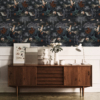 Non-woven wallpaper - Mythe N°02 - Unique motif made up of a shell, jellyfish between the marine world and the celestial world