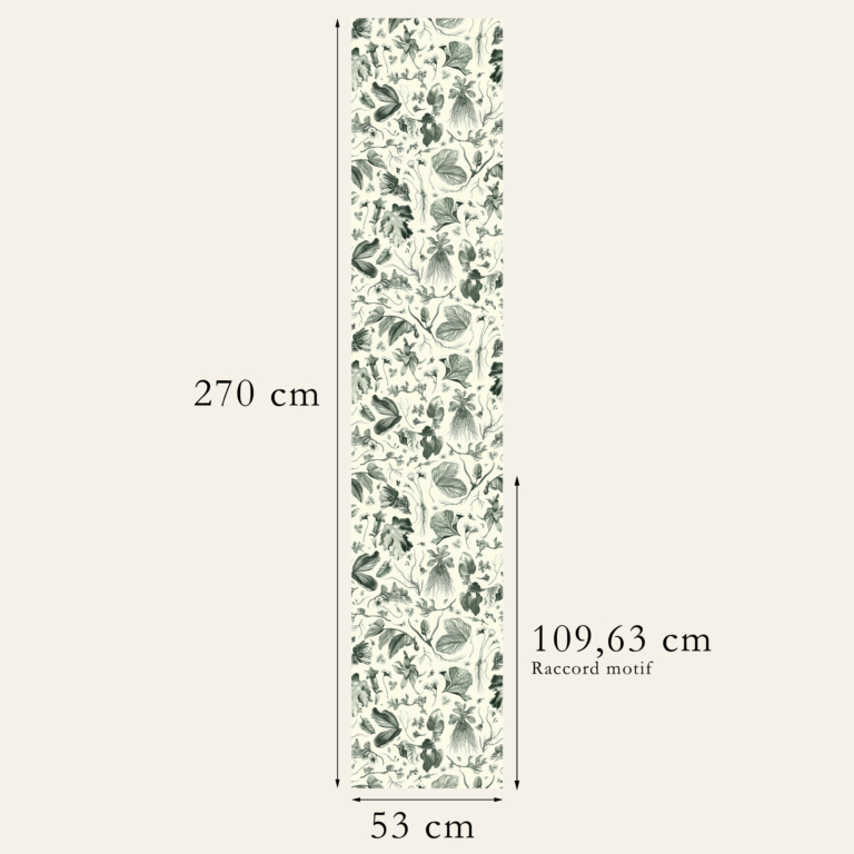 Wallpaper pattern connection – Motif Herbier du Roi – Vert Wallpaper pattern connection - Motif Herbier du Roi - Vert