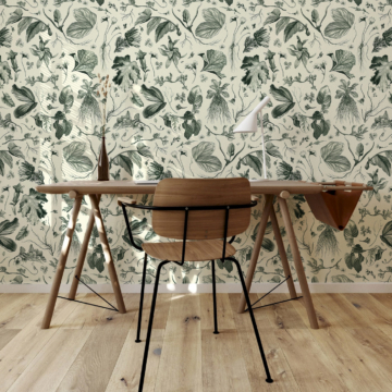 Non-woven wallpaper - Patterns inspired by the botanical engravings of the Louis XIV french king