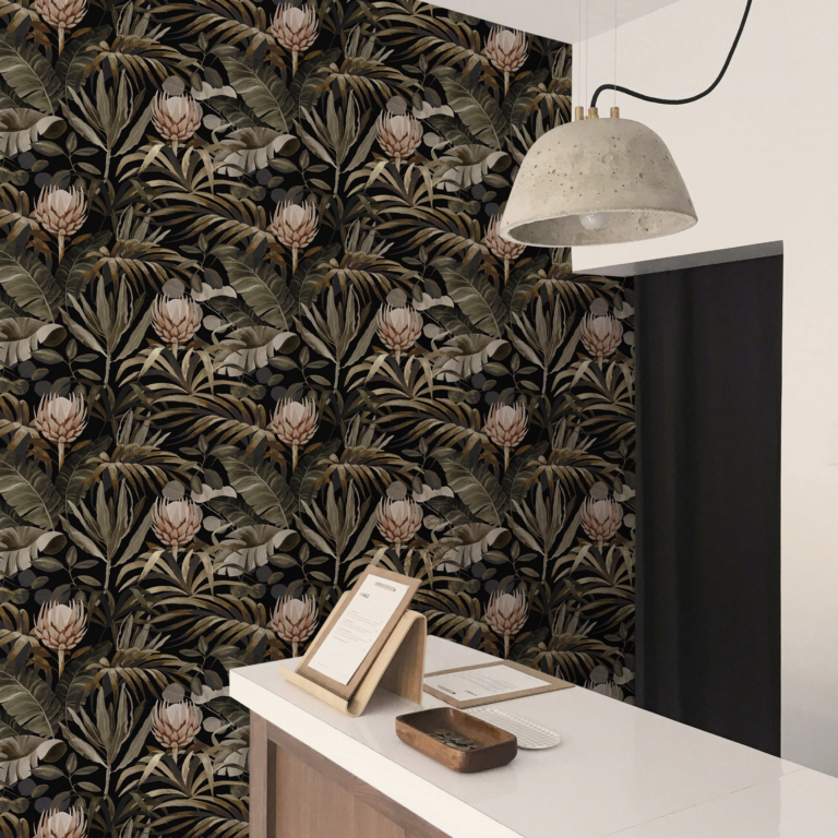Non-woven wallpaper - Inspired by the world of plants and flowers - Protea flower