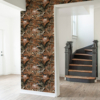 Maison Baluchon - Papier peint fond terracotta Tropical N°16, tapisserie haut de gamme & facile à posé