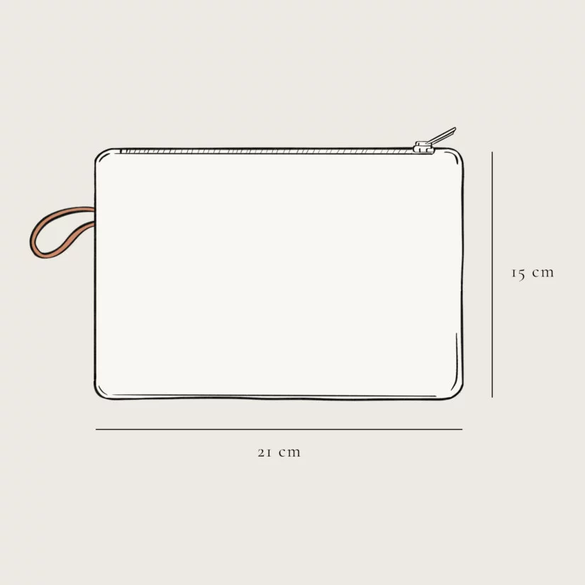 Maison Baluchon - Technical drawing - Small zipped pouch, measurements