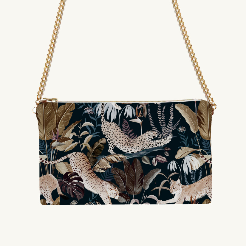 Evening pouch Jungle N°22 custom-made by Maison Baluchon