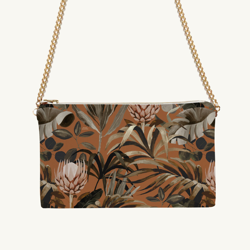 Evening pouch Tropical N°16 custom-made by Maison Baluchon