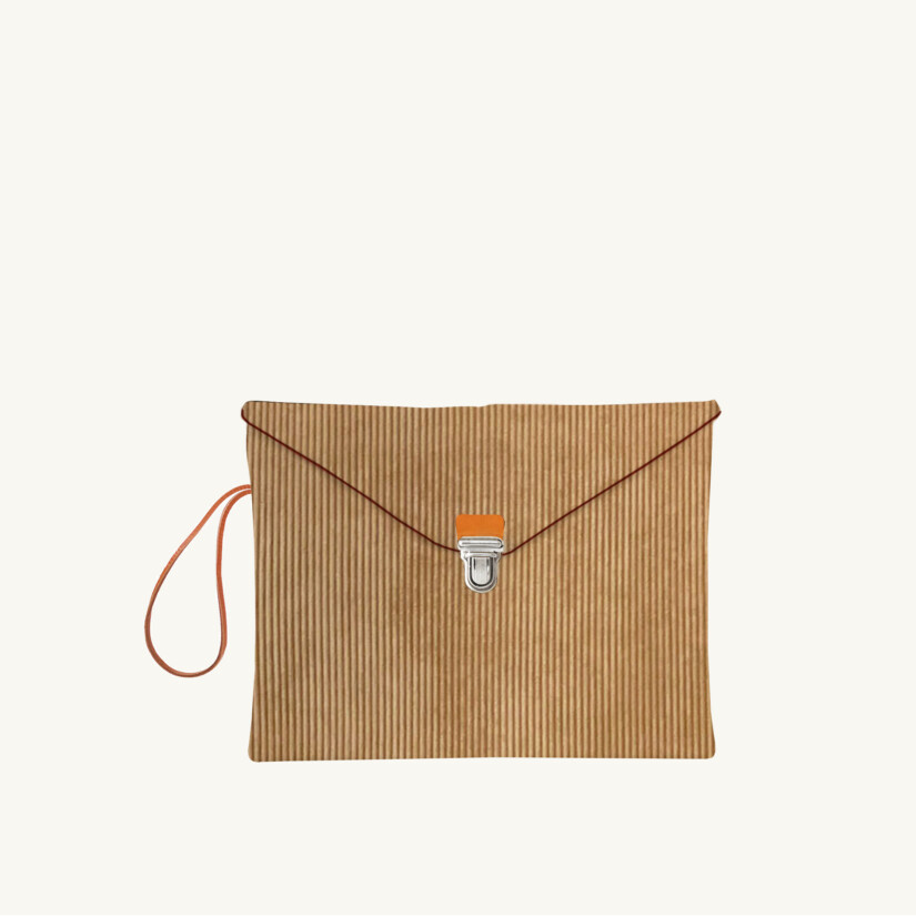 Pochette iPad mini motif Uni N°12 camel - Maison Baluchon