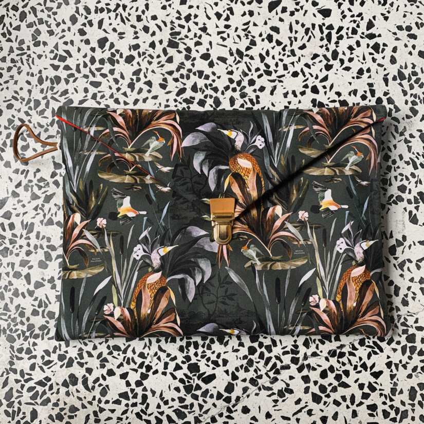 Sauvage N°26 Macbook case with hand-drawn motifs, made in France - Maison Baluchon