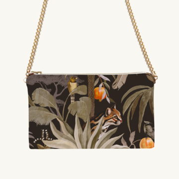 Maison Baluchon - Evening Clutch Bag with Tropical N°17 Bronze pattern