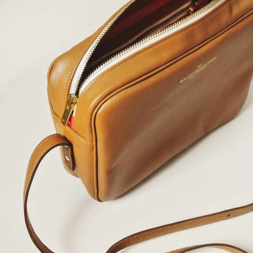 Maison Baluchon - Camel leather crossbody bag gift made in France