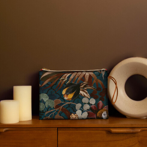 Maison Baluchon - Grande pochette motif Inde N°04 confection locale