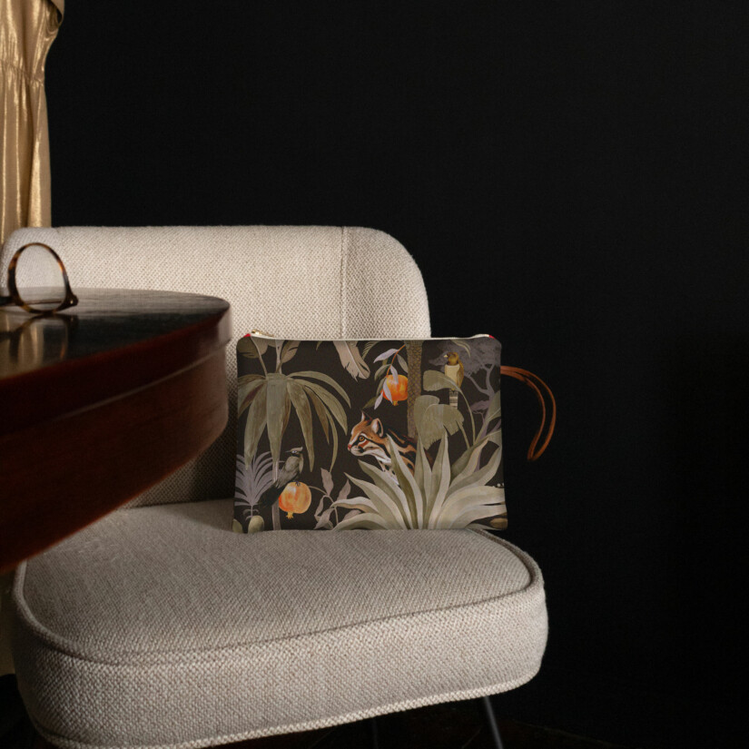 Maison Baluchon - Large hand-crafted clutch bag with Tropical N°17 motif