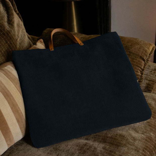 Maison Baluchon – Sac à main cabas en velours marine foncé cadeau de Noël français Maison Baluchon - Sac à main cabas en velours marine foncé cadeau de Noël français