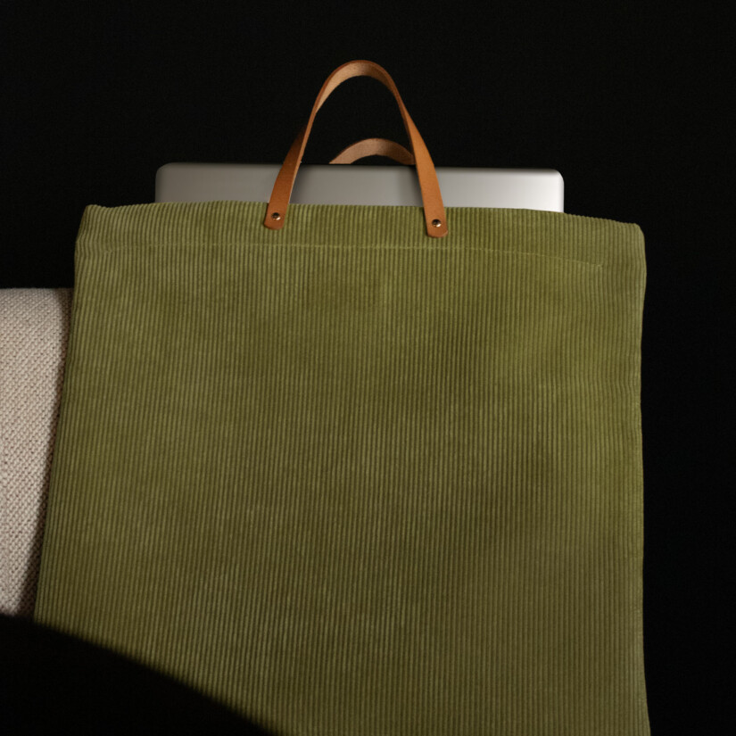 Maison Baluchon - Olive green velvet tote bag made in France