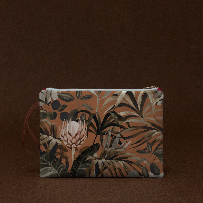 Christmas pre-orders - Large terracotta evening clutch made in France - Maison Baluchon