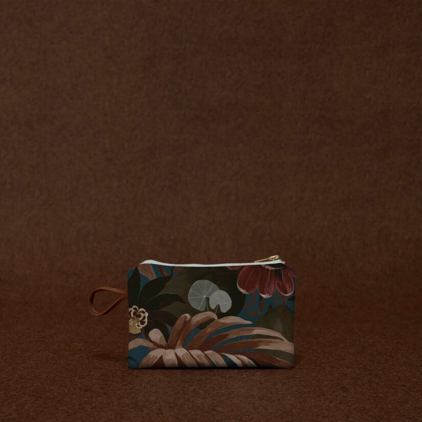 Porte-monnaie en tissu motif floral & végétal - Idée cadeau Noël - Maison Baluchon