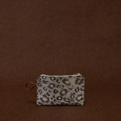 Beige leopard print padded fabric mini pouch - Christmas gift idea - Maison Baluchon