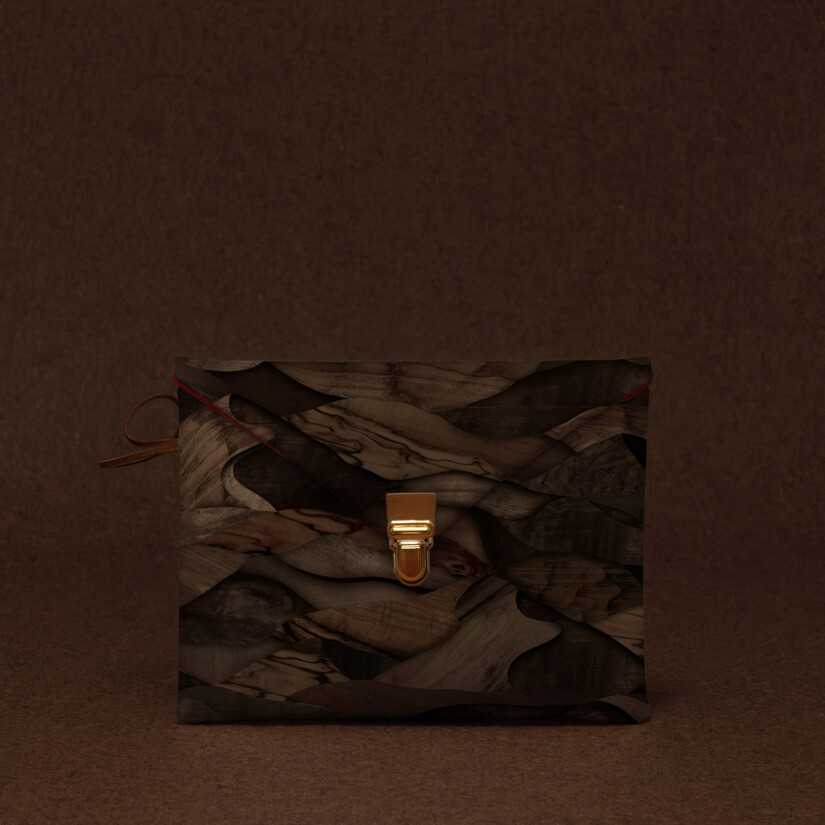 Christmas gift idea - Brown wood-print iPad case - Maison Baluchon