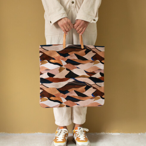 Maison Baluchon - Sac cabas motif Graphique N°13 cadeau fait à la main