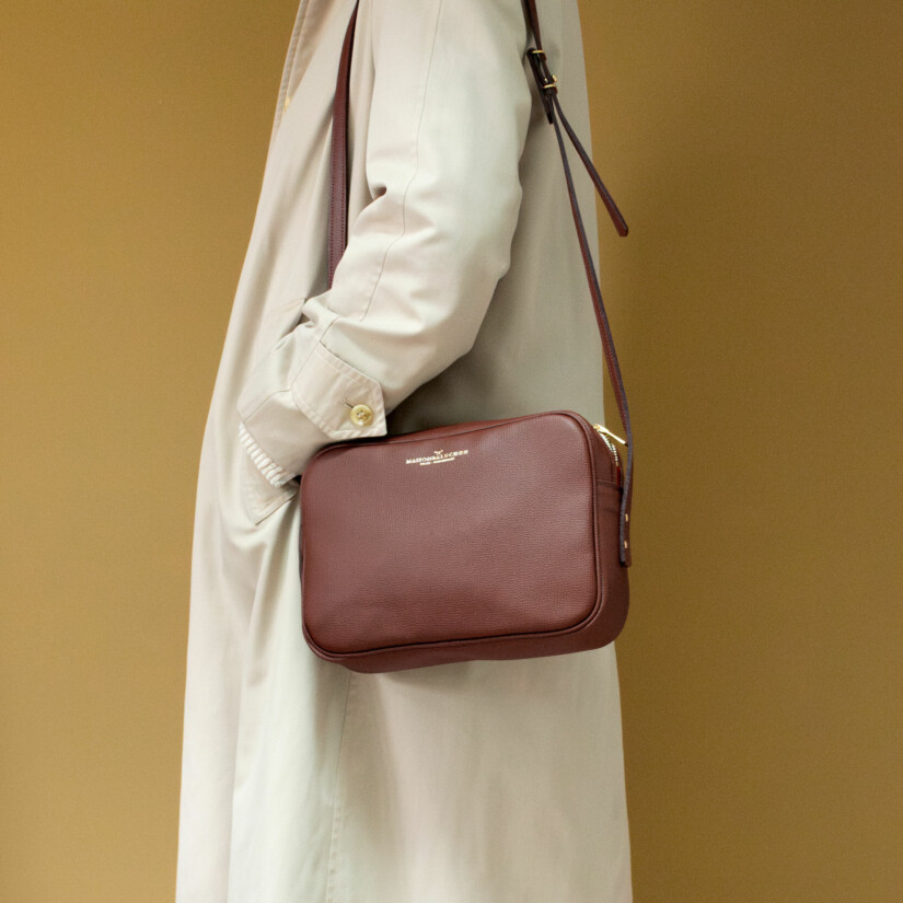 Maison Baluchon - Sac à main crossbody cuir auburn cadeau unique