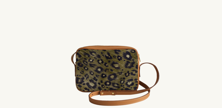 Maison Baluchon - Crossbody handbag - Sauvage N°21 Khaki Camel leather