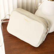 Maison Baluchon - Sac à main bandoulière pour femme cuir uni clair, confectionné en France