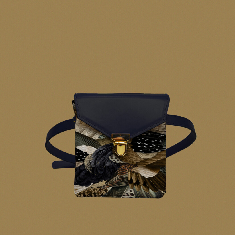 Maison Baluchon - Mini satchel bag in dark blue Sauvage N°27 leather locally made