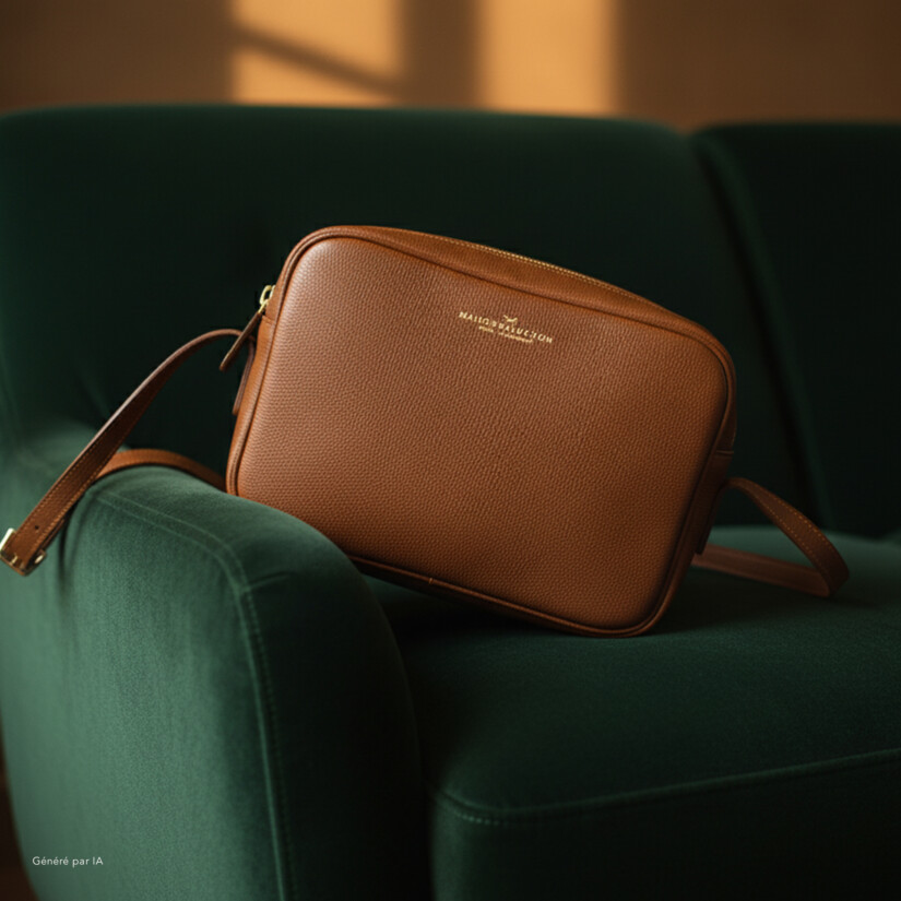 Sac à main bandoulière tout cuir camel : un essentiel du vestiaire à offrir pour Noël - Maison Baluchon