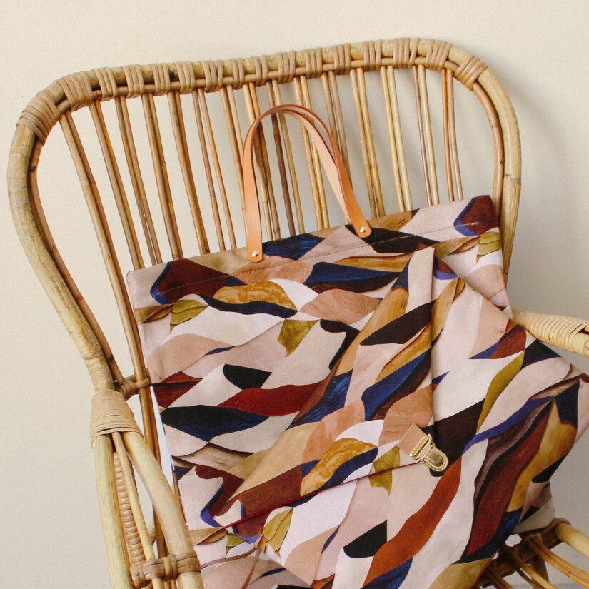 Sac cabas et pochette en coton pour ordinateur MacBook au motif unique Graphique N°13