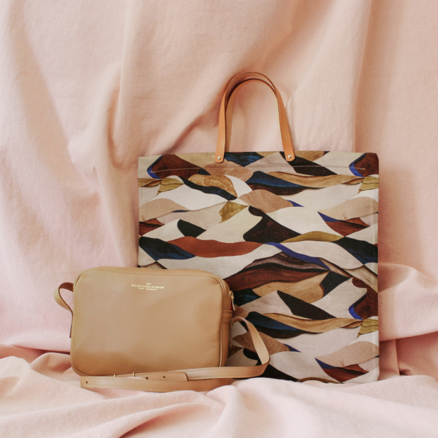 Maison Baluchon – Sac crossbody cappuccino & sac cabas Graphique N°13 Maison Baluchon - Sac crossbody cappuccino & sac cabas Graphique N°13