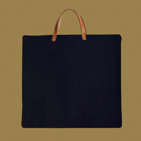 Maison Baluchon - Uni document bag in dark navy velvet gift made in France