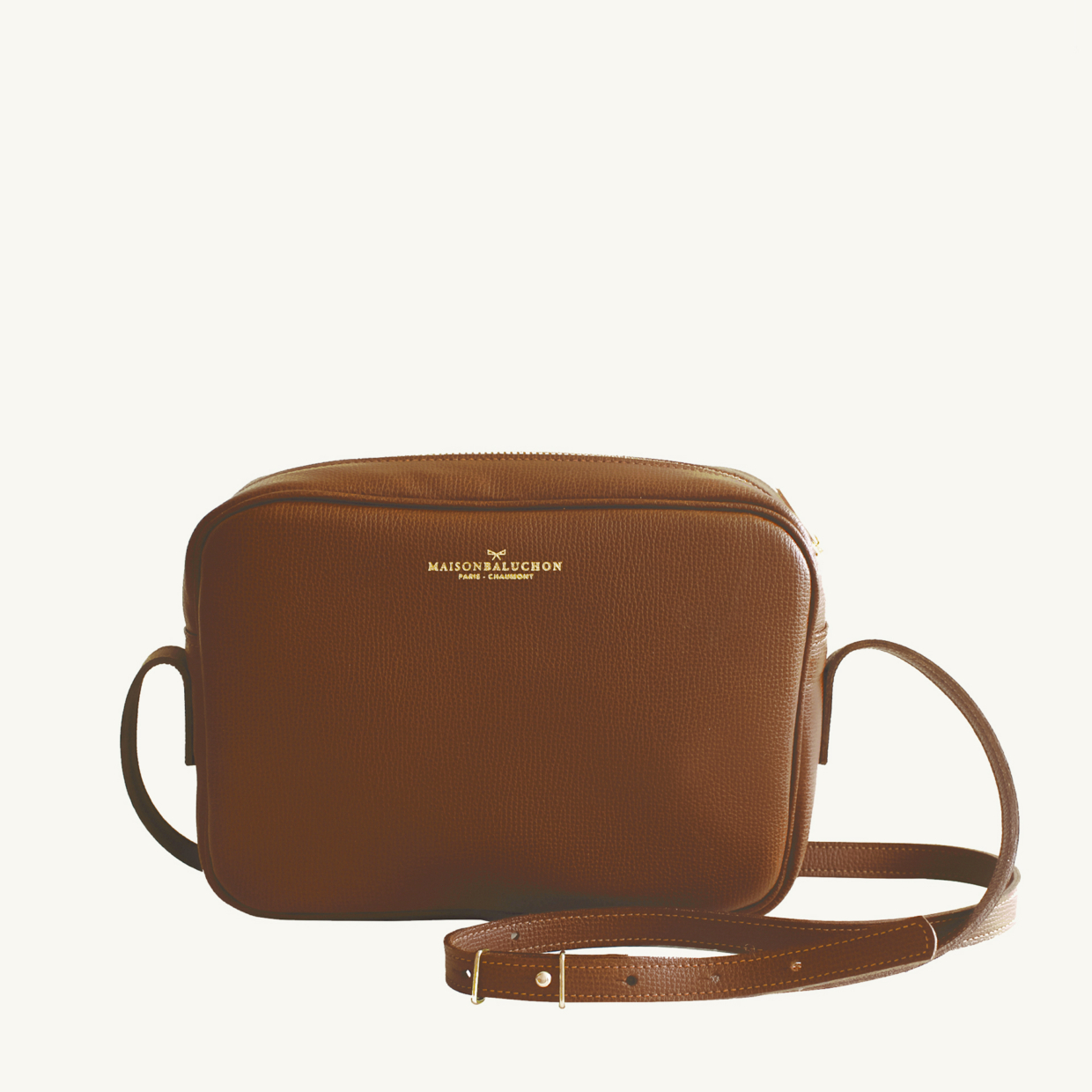 Crossbody Bag Leather Caramel grained leather