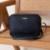 Women's handbag in smooth dark navy Italian leather - Maison Baluchon