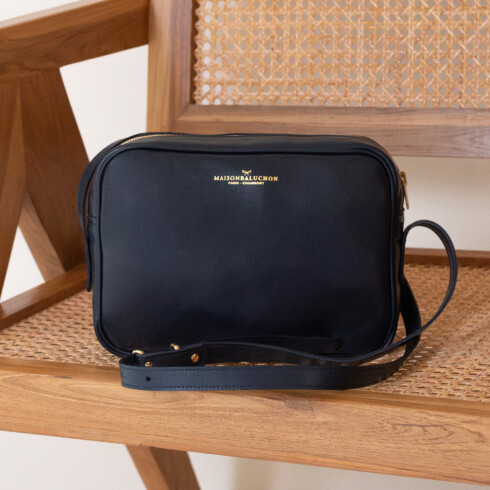Sac à main pour femme cuir italien lisse bleu marine foncé - Maison Baluchon