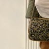 Crossbody handbag made in France - New khaki leopard print