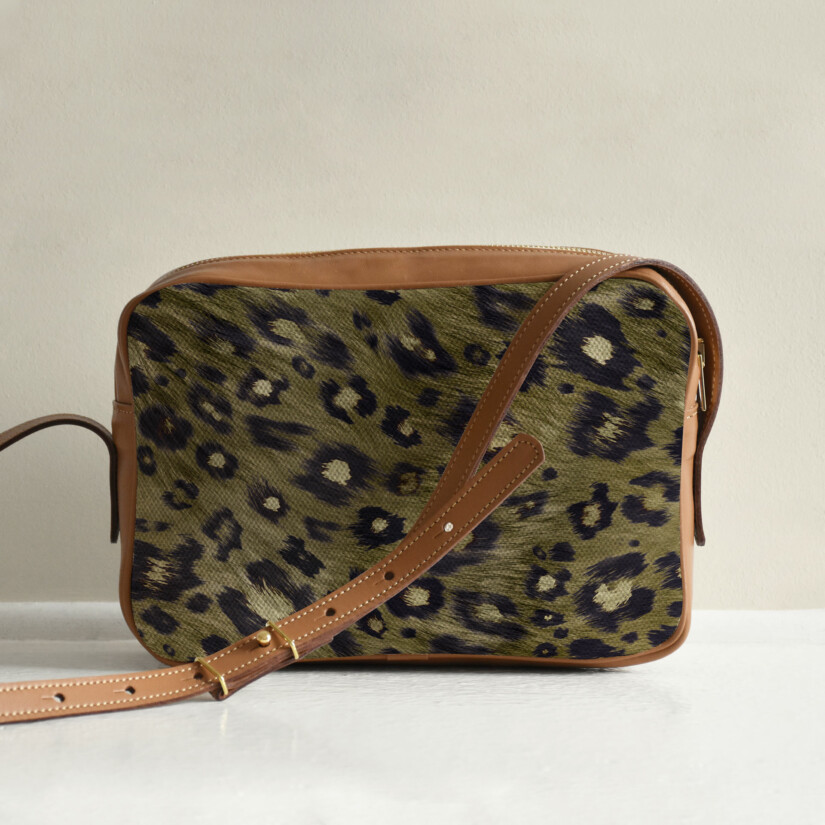 Maison Baluchon - Crossbody handbag with Sauvage design N°21 Khaki - Leopard
